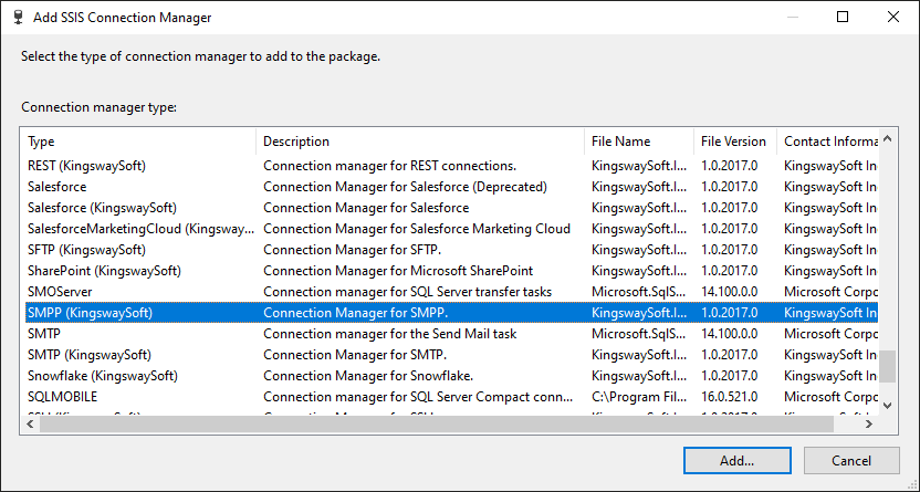 SMPP Connection Manager - Add new connection manager